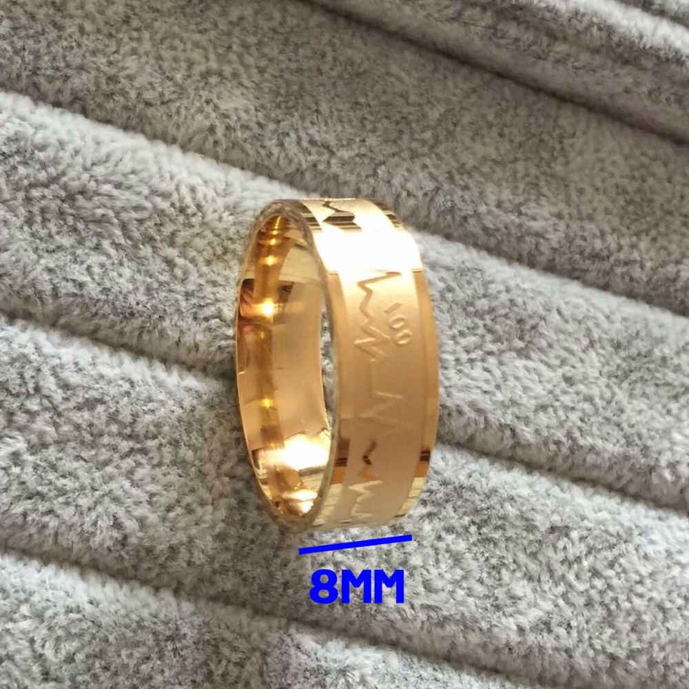 Rostfritt stål ring 8mm kärlek - 4
