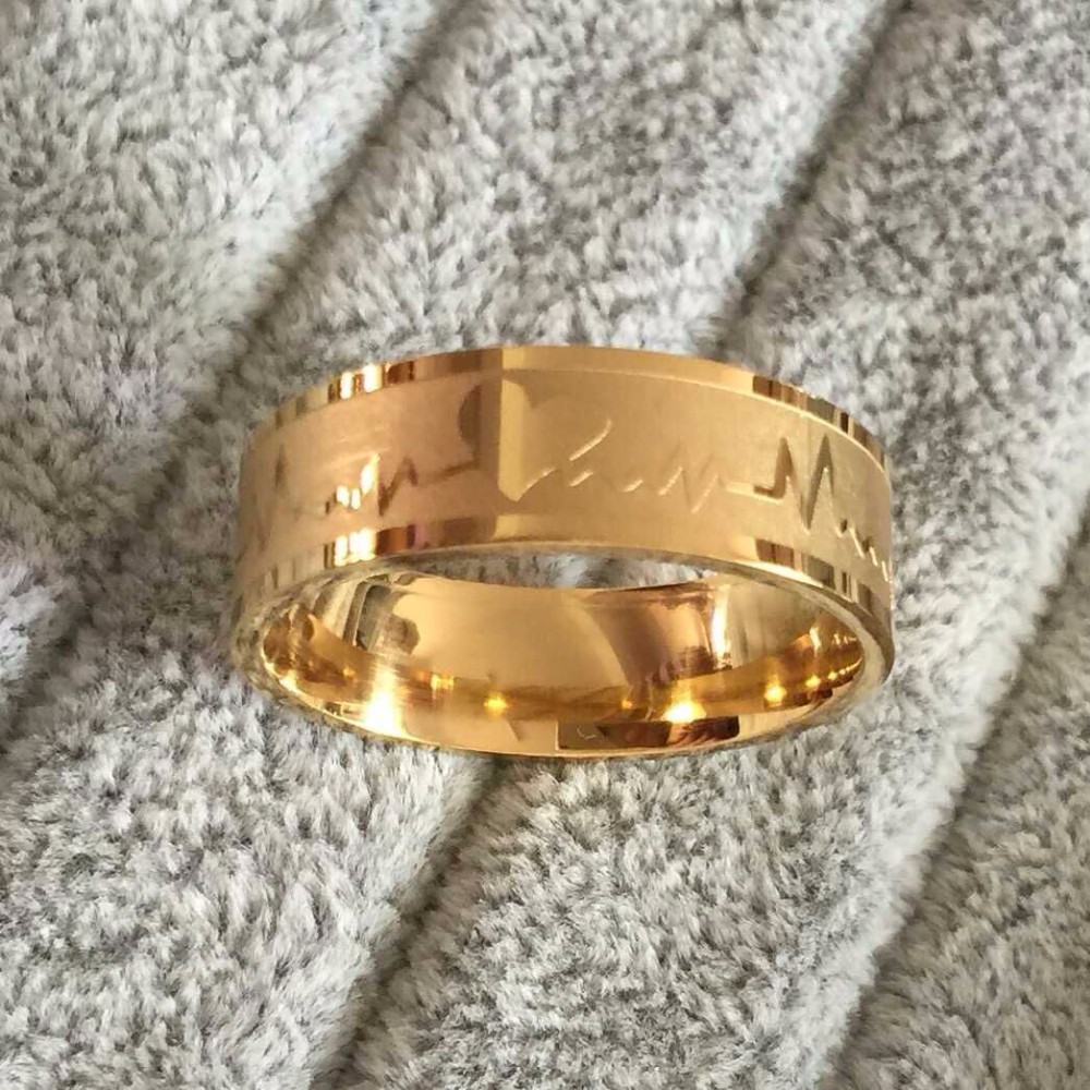 Rostfritt stål ring 8mm kärlek - 2