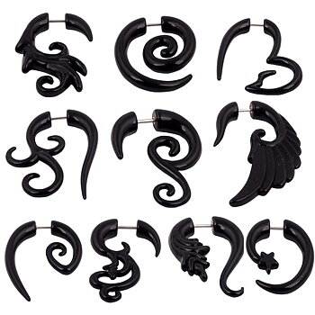 Fake spiral öron taper öron expandrar piercing par (2ST)
