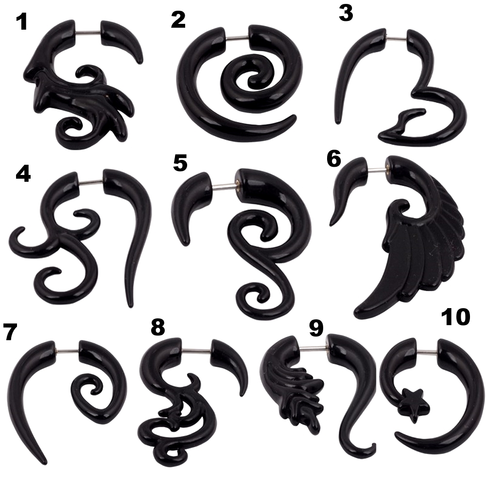 Fake spiral öron taper öron expandrar piercing par (2ST) - 2