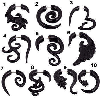 Fake spiral öron taper öron expandrar piercing par (2ST)
