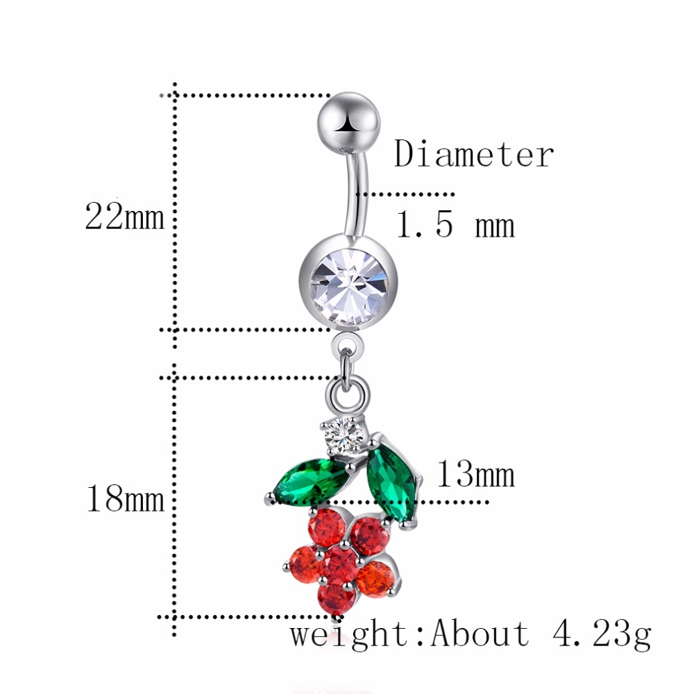 Gold Plated Navel Belly Button Ring Body Piercing Jewelry - 2