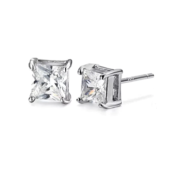 18k WHITE Gold Filled Lady Earrings CZ