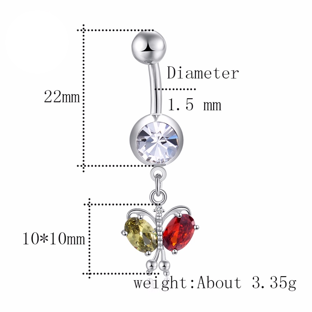 Gold Plated Navel Belly Button Ring Body Piercing Jewelry - 2
