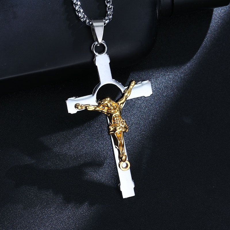Stainless steel necklace Pendant Cross  - 3