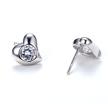 18k WHITE Gold Filled Lady Earrings CZ