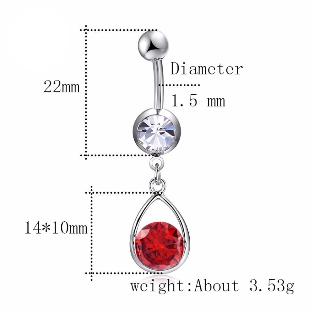 Gold Plated Navel Belly Button Ring Body Piercing Jewelry - 2
