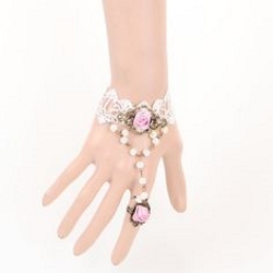 Gothic jewelry lace wrist length bracelet - 2