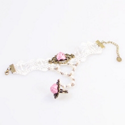 Gothic jewelry lace wrist length bracelet - 4