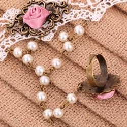 Gothic jewelry lace wrist length bracelet - 3
