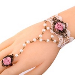 Gothic jewelry lace wrist length bracelet