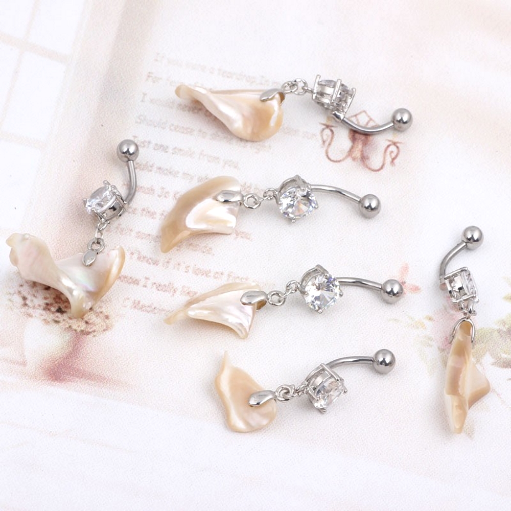 Navel Belly Button Ring Body Piercing Nature Sea Shell - 5