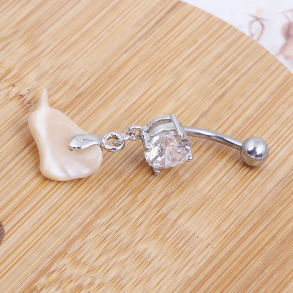 Navel Belly Button Ring Body Piercing Nature Sea Shell - 6