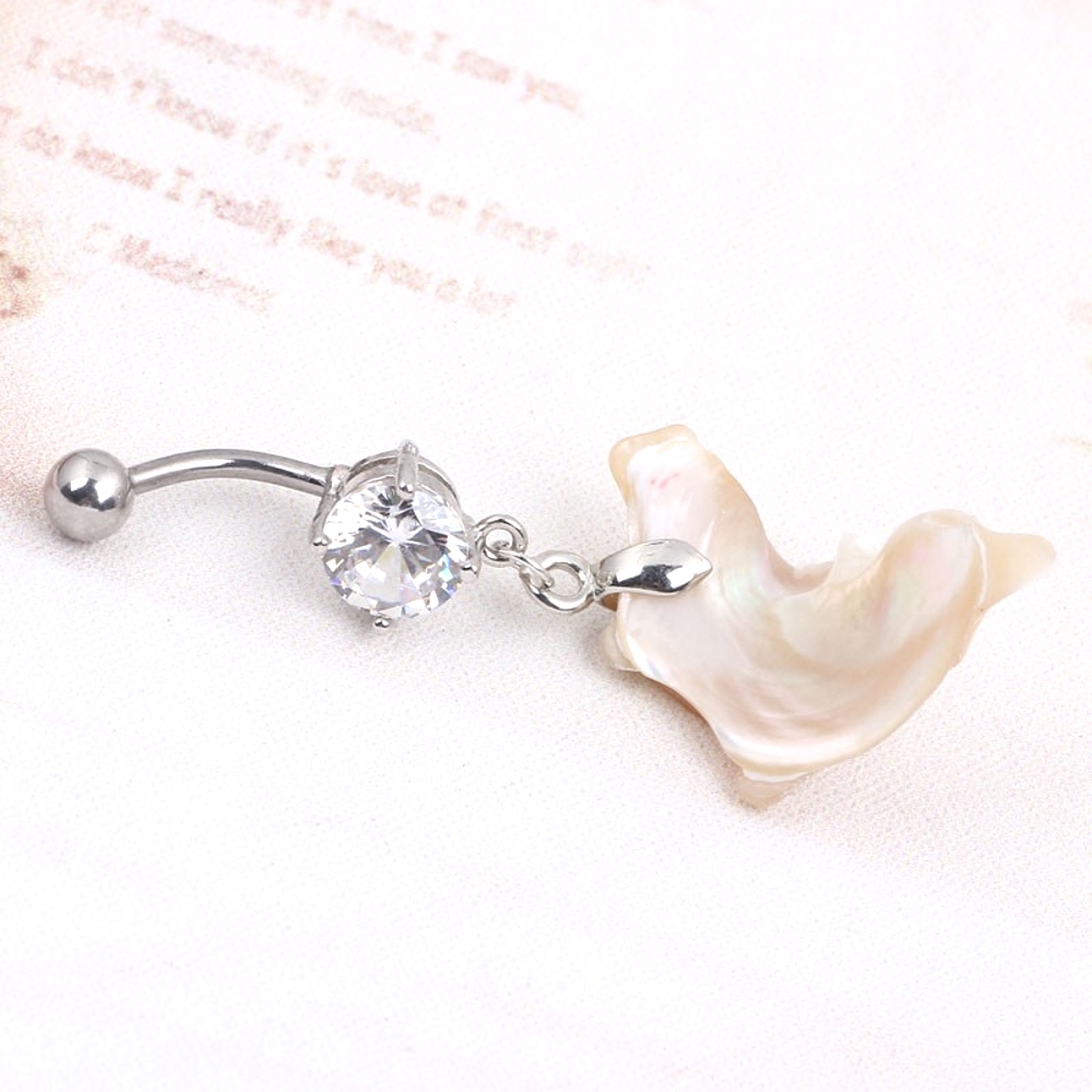 Navel Belly Button Ring Body Piercing Nature Sea Shell - 2