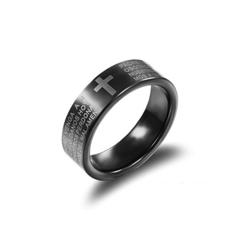 Rostfritt stål ring Kors - 5