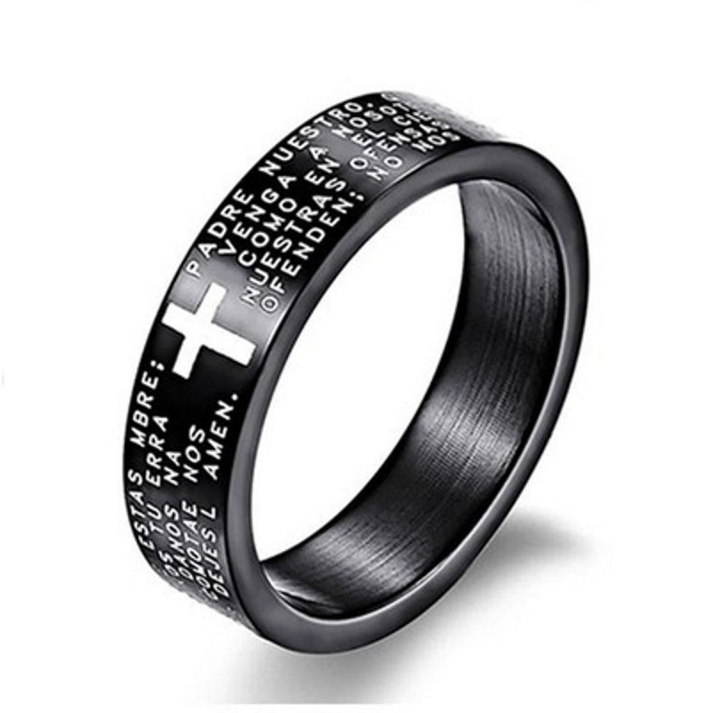 Rostfritt stål ring Kors