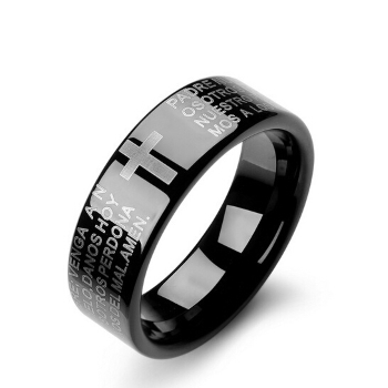 Rostfritt stål ring Kors - 2