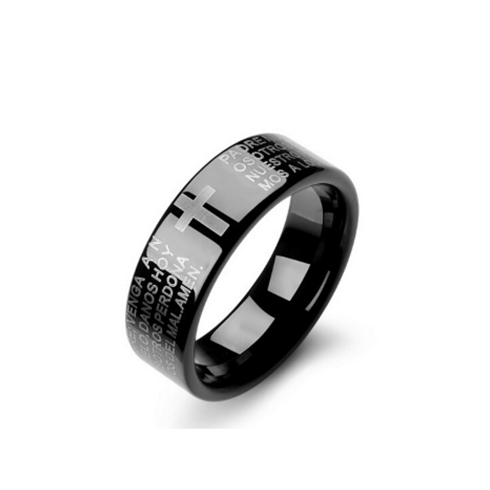 Rostfritt stål ring Kors - 4