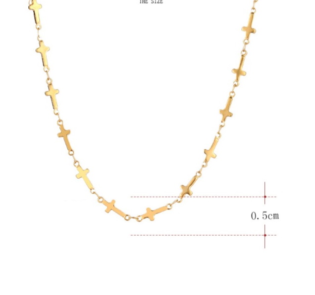 Rostfritt stål HALSBAND Kors - 6