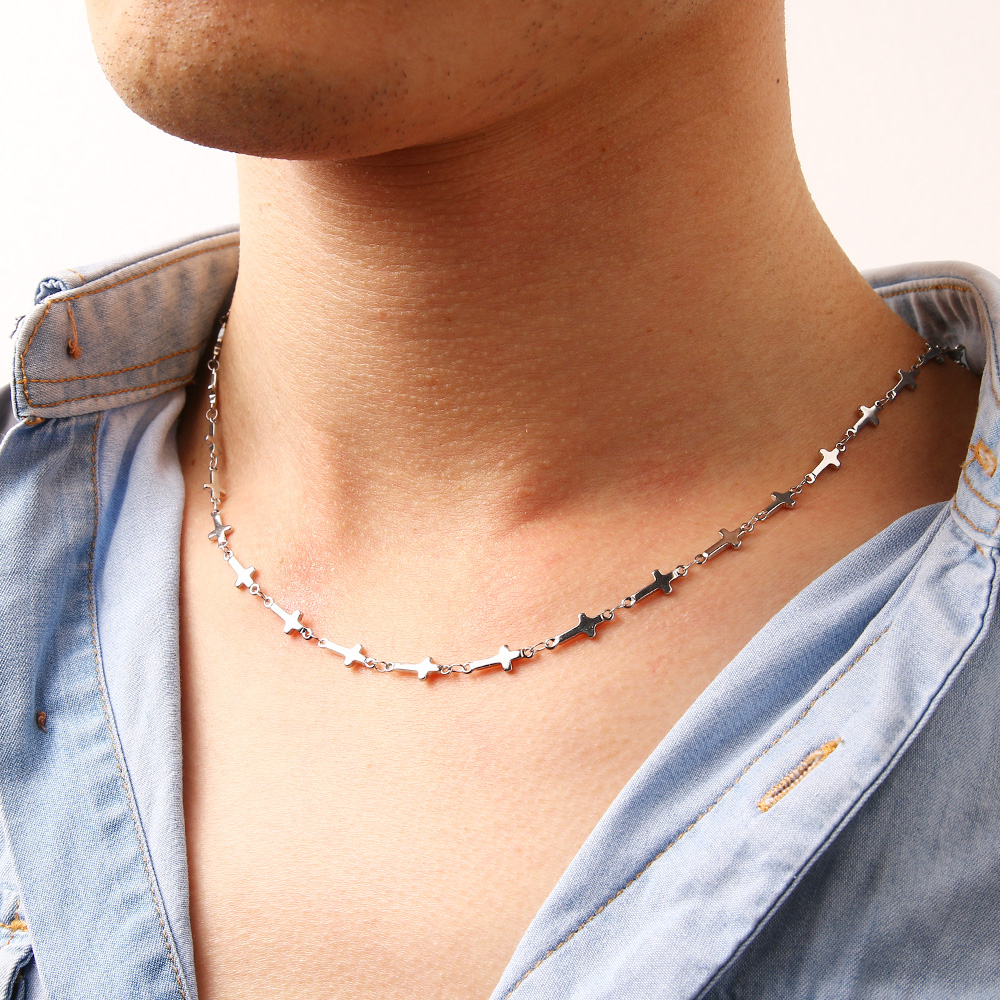 Rostfritt stål HALSBAND Kors - 2