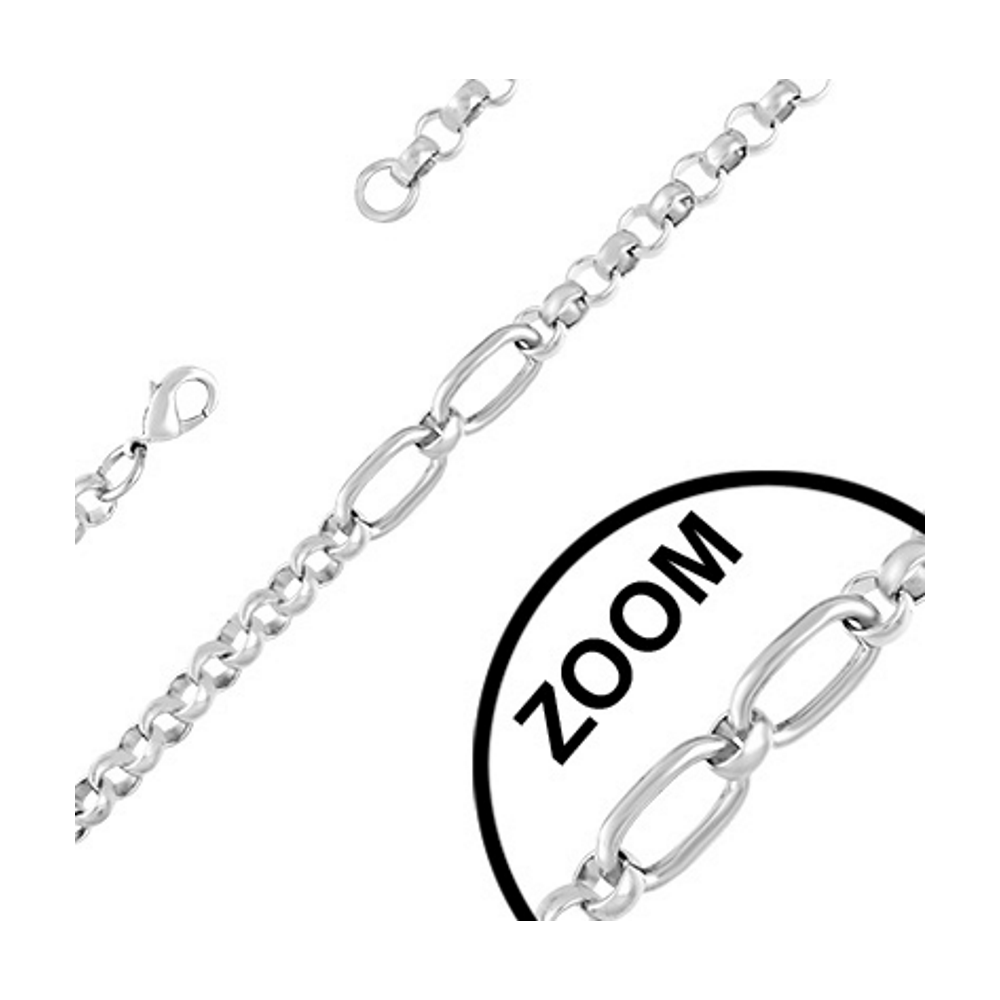 L-55cm | W-10mm Rostfritt stål Platt Ball Oval Rolo Länk Kedja Halsband