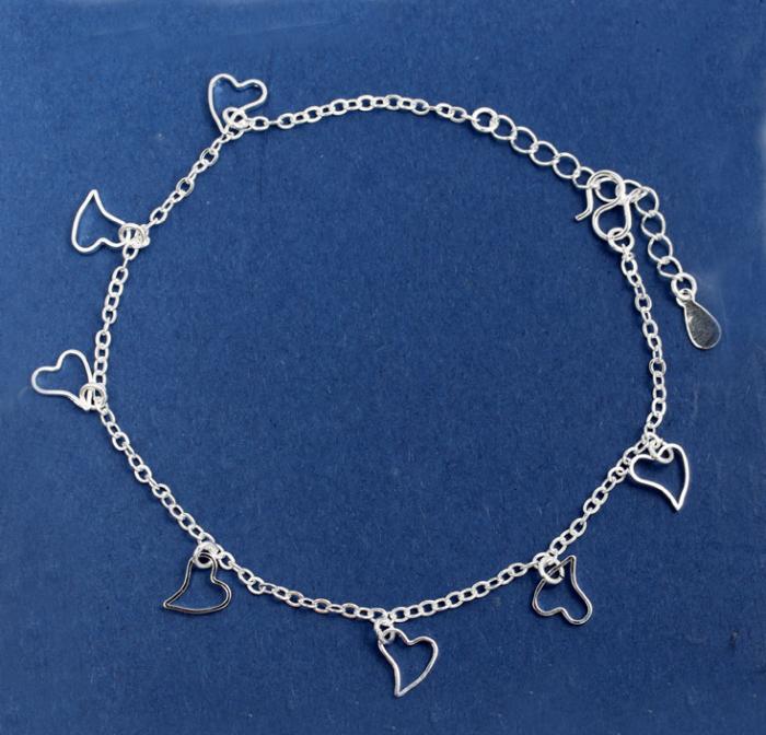 Silverpläterad fot kedja fotlänk armband  - 2