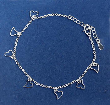 Silverpläterad fot kedja fotlänk armband 