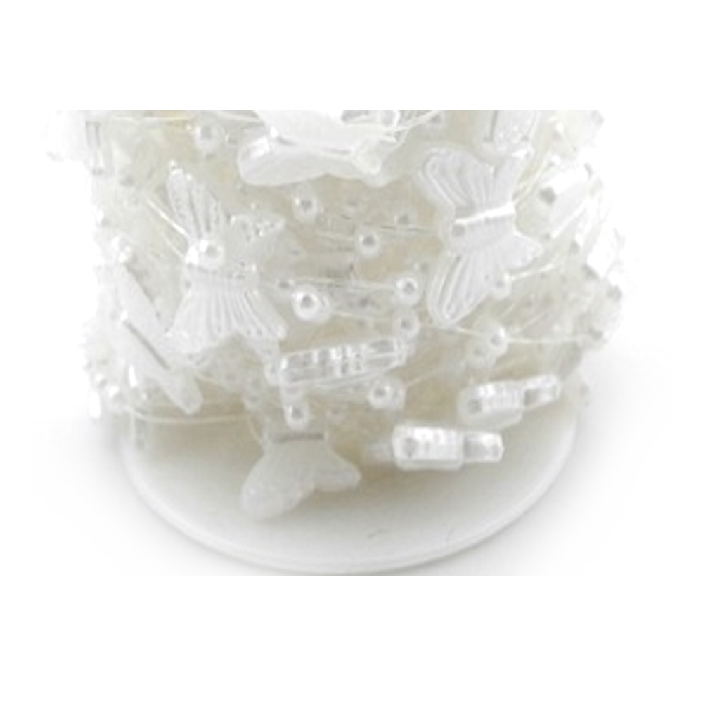 2m artificial pearls15mm Butterfly Rondell chain Wedding decoration hair accessories