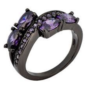 18K SVART Guldfyllda guld Filled gulddoublé Ring Cubic Zirconia