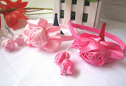 Kids, Girls, Princess Rose Flower Headbands, Hair Accessories - 3