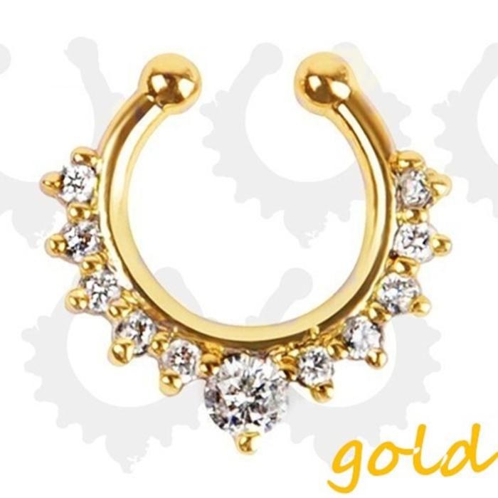 Näsa Ringar piercing falska Septum - 7
