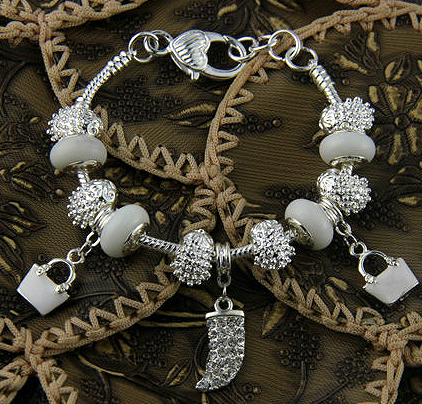 Armband silver pärlor berlock - 5