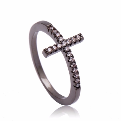 18K SVART Guldfyllda guld Filled gulddoublé Ring Cubic Zirconia