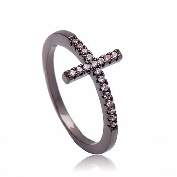 18K BLACK Gold Filled RING Cubic Zircon