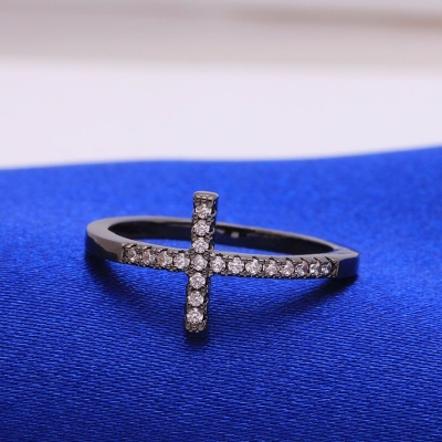 18K SVART Guldfyllda guld Filled gulddoublé Ring Cubic Zirconia - 3