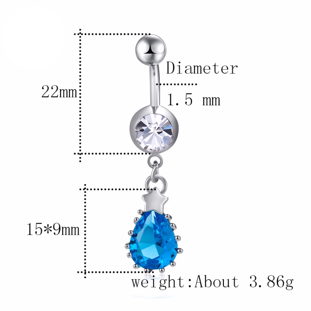 Gold Plated Navel Belly Button Ring Body Piercing Jewelry - 2