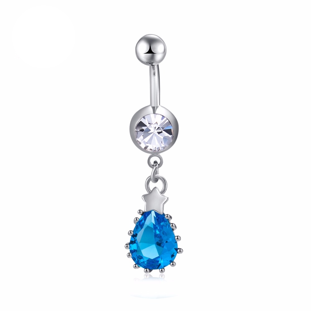 Gold Plated Navel Belly Button Ring Body Piercing Jewelry