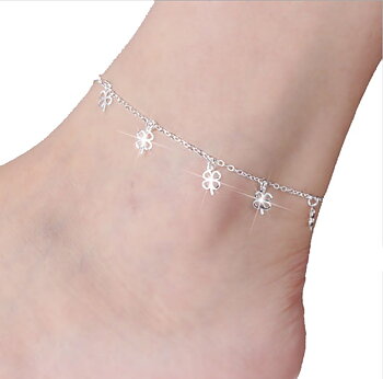 Silverpläterad fot kedja fotlänk armband 