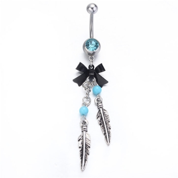 Navel Jewelry piercing 316L Stainless Steel Kawaii Feather - 6