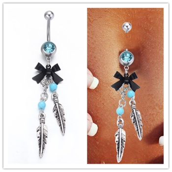 Navel Jewelry piercing 316L Stainless Steel Kawaii Feather