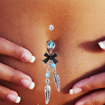 Navel Jewelry piercing 316L Stainless Steel Kawaii Feather - 2