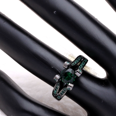 18K SVART Guldfyllda guld Filled gulddoublé Ring Cubic Zirconia - 4