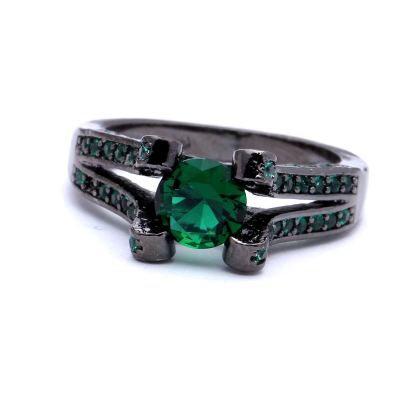 18K SVART Guldfyllda guld Filled gulddoublé Ring Cubic Zirconia - 5