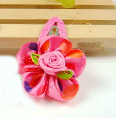 1 PAIR Kids, Girls, Princess Rose Flower Hairclips, Hair Accessories