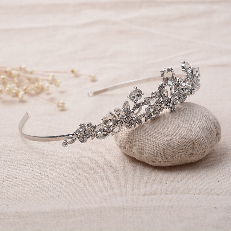 Lyx kristall CZ bröllop hår krona tiara - 3