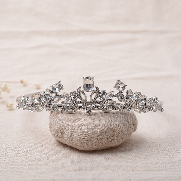 Lyx kristall CZ bröllop hår krona tiara - 5