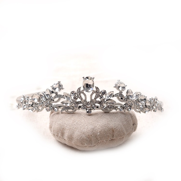 Lyx kristall CZ bröllop hår krona tiara