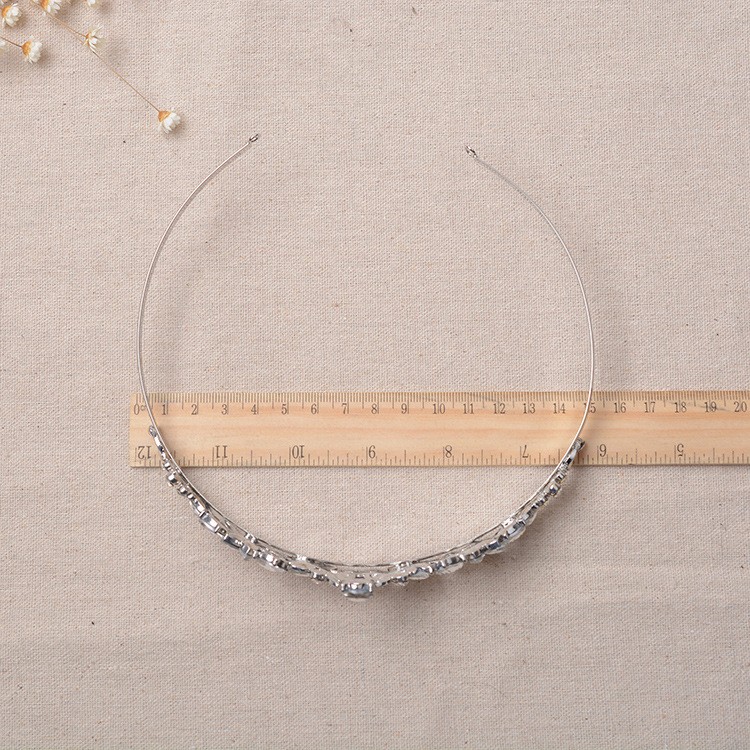 Lyx kristall CZ bröllop hår krona tiara - 6