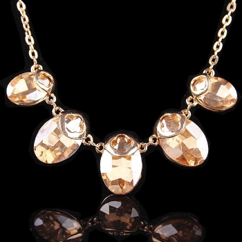 18K Guldfyllda Guld Filled gulddoublé HALSBAND Österrikiska kristall