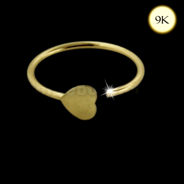 9K Gul guld näsa piercing - 4